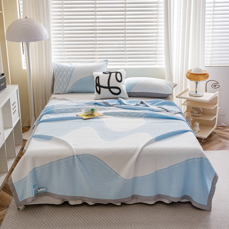 Трислойно плетено хавлиено одеяло за лято, миещо се, 1.05–1.50 кг, пролет и есен