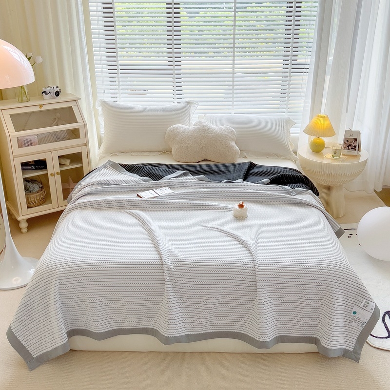 Трислойно плетено хавлиено одеяло за лято, миещо се, 1.05–1.50 кг, пролет и есен