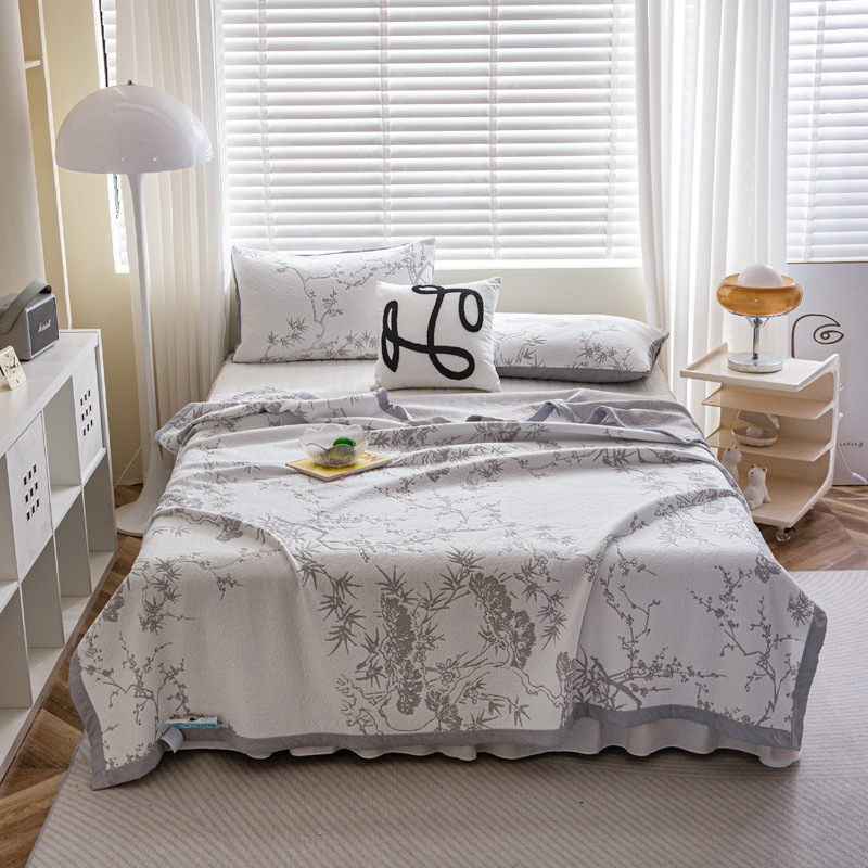 Трислойно плетено хавлиено одеяло за лято, миещо се, 1.05–1.50 кг, пролет и есен