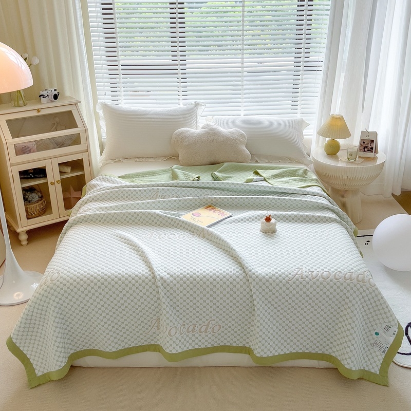 Трислойно плетено хавлиено одеяло за лято, миещо се, 1.05–1.50 кг, пролет и есен