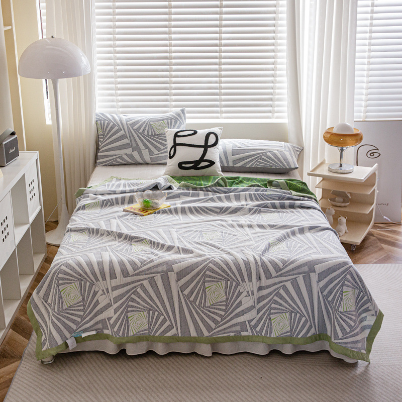 Трислойно плетено хавлиено одеяло за лято, миещо се, 1.05–1.50 кг, пролет и есен