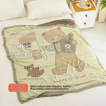 Bambuko pluošto antklodė, animacinių filmų raštas, vasaros naudojimui, 300–499 g, gaivus ir kvėpuojantis