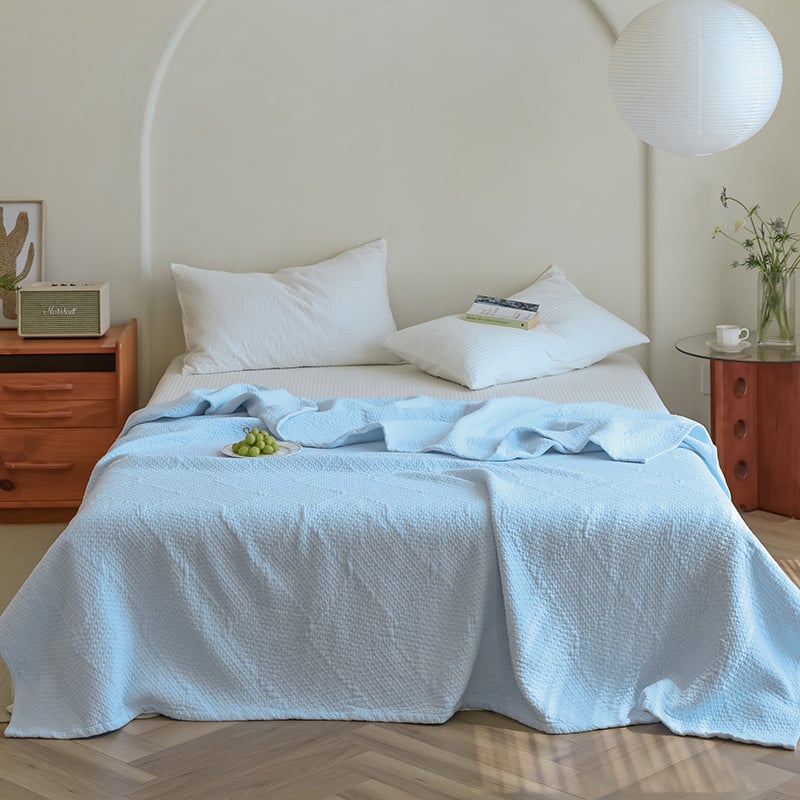 Jacquard hatszrétegű pamut törölköző pléd, 100% pamut, 1,6–2 kg, nyárra