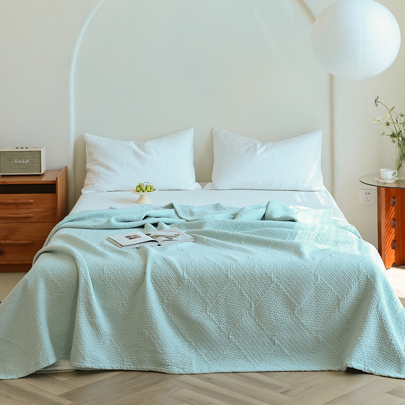 Jacquard hatszrétegű pamut törölköző pléd, 100% pamut, 1,6–2 kg, nyárra