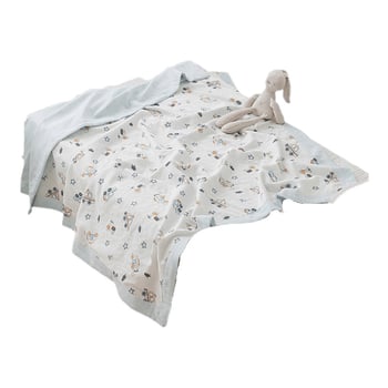 Pamut dupla géz törölközőtakaró nyárra, vékony pléd babáknak, karikatúra mintával, 0.55-1.0 kg