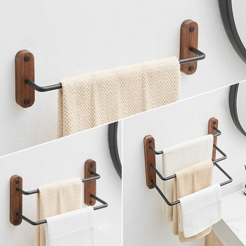 Valriekstu alumīnija sakausējuma dvieļu turētājs, trīs kārtu dizains, mūsdienīgs minimālisms, kravnesība 3–5 kg