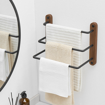 Valriekstu alumīnija sakausējuma dvieļu turētājs, trīs kārtu dizains, mūsdienīgs minimālisms, kravnesība 3–5 kg