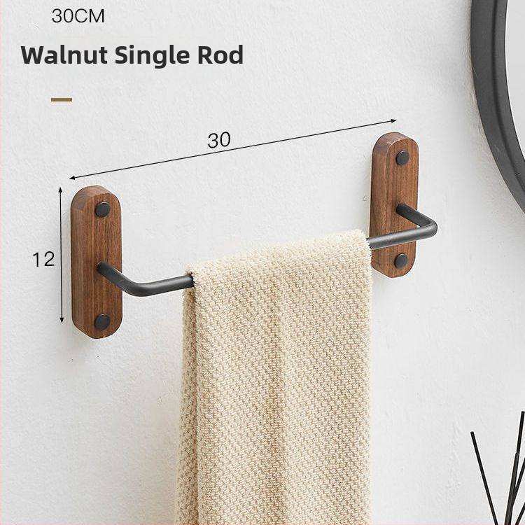 Valriekstu alumīnija sakausējuma dvieļu turētājs, trīs kārtu dizains, mūsdienīgs minimālisms, kravnesība 3–5 kg