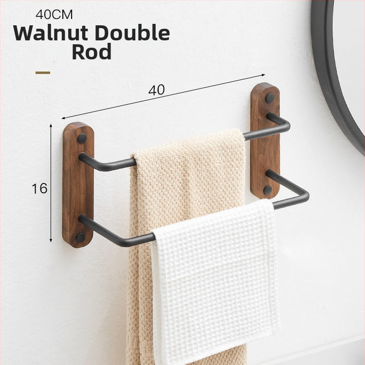 Valriekstu alumīnija sakausējuma dvieļu turētājs, trīs kārtu dizains, mūsdienīgs minimālisms, kravnesība 3–5 kg