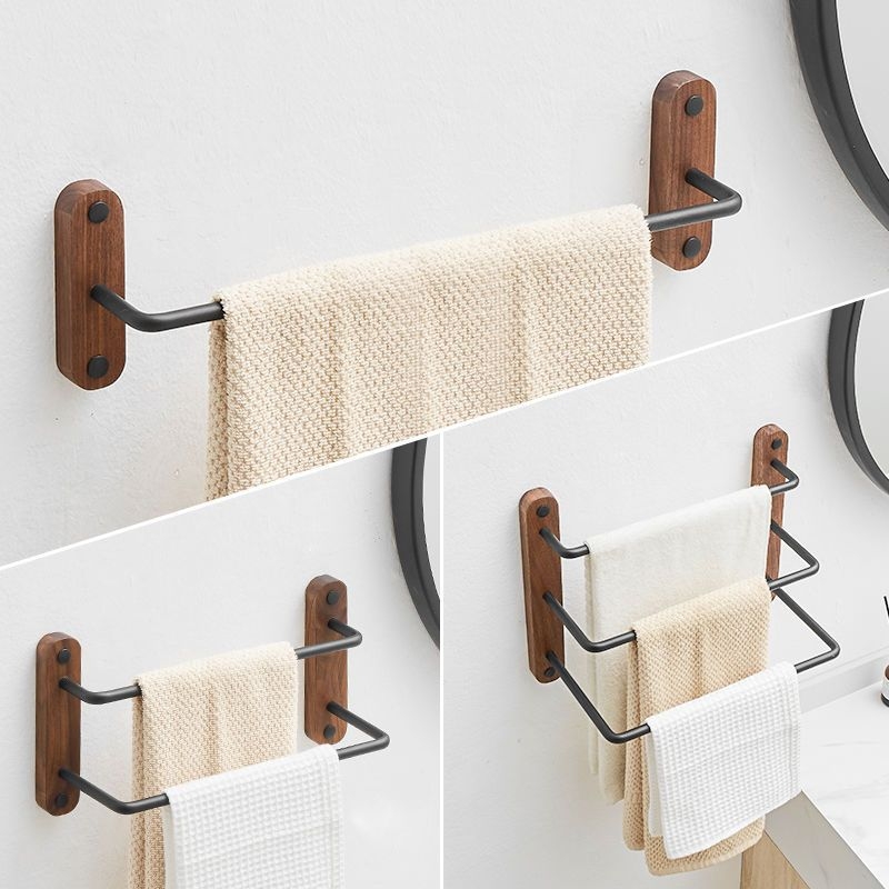 Valriekstu alumīnija sakausējuma dvieļu turētājs, trīs kārtu dizains, mūsdienīgs minimālisms, kravnesība 3–5 kg