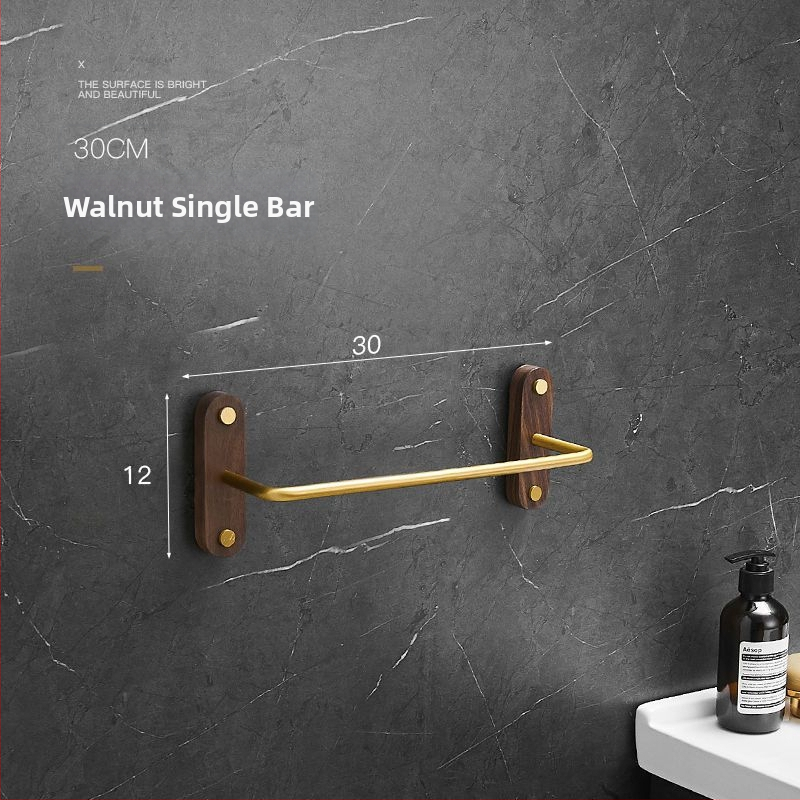 Valriekstu alumīnija sakausējuma dvieļu turētājs, trīs kārtu dizains, mūsdienīgs minimālisms, kravnesība 3–5 kg