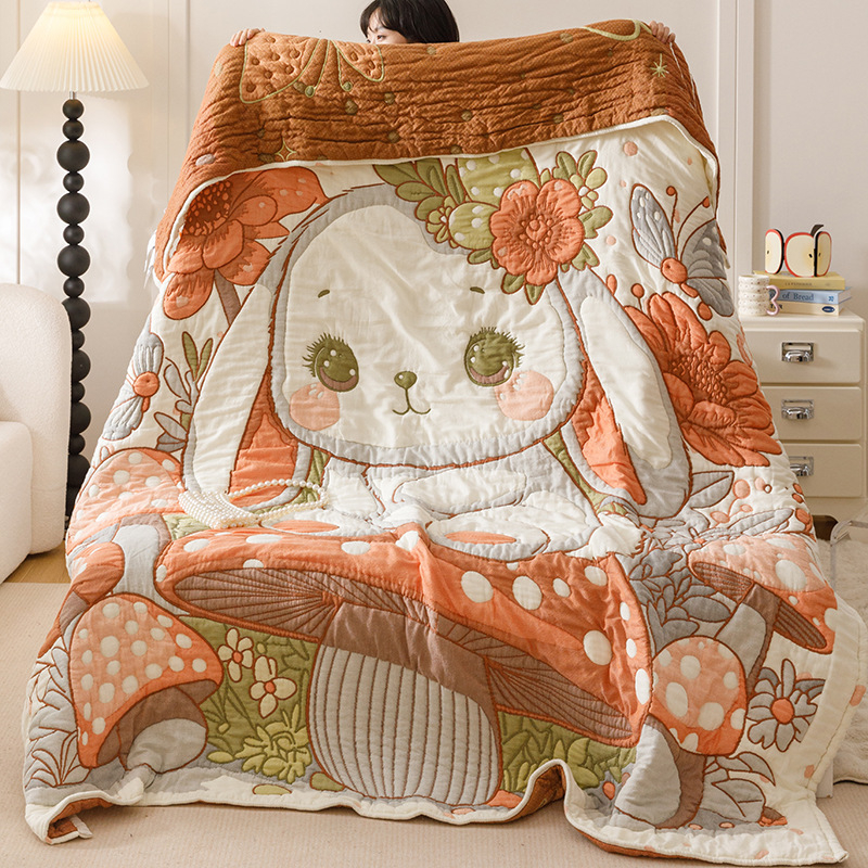 Детско хавлиено одеяло с мотив анимационни персонажи, 100% памук, вътрешен полиестерен слой, тегло 0,55–1,0 кг