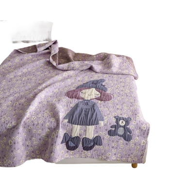 Pamukna ljetna deka s nabranim vlaknom, crtani motiv, 300–499 g, za sve sezone, moderni minimalistički stil