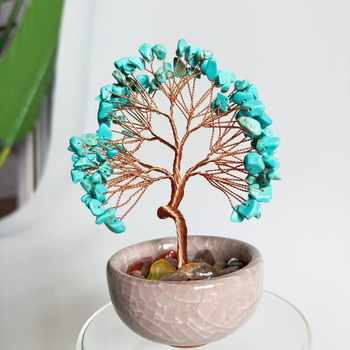 Citrin kristalno stablo ukras - kristalno grub, modernistički kućni dekor