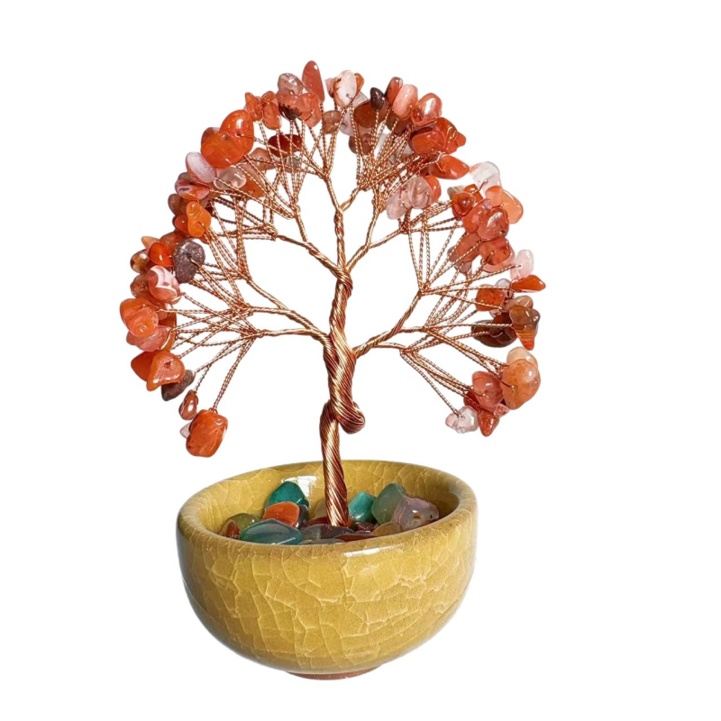 Citrin kristalno stablo ukras - kristalno grub, modernistički kućni dekor