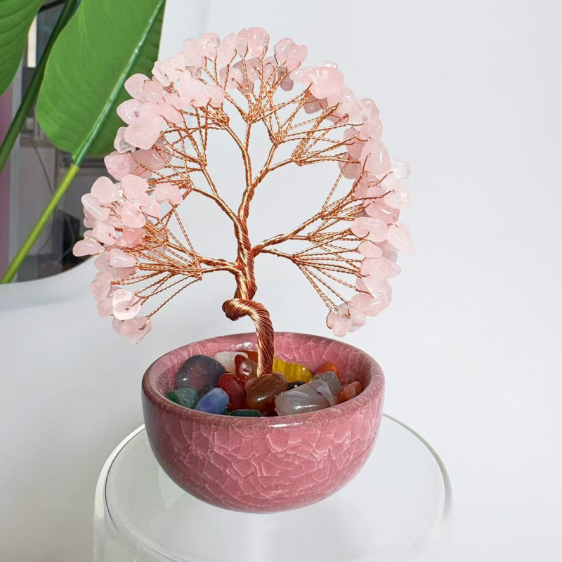 Citrin kristalno stablo ukras - kristalno grub, modernistički kućni dekor