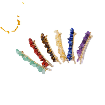 Ametista kristāla ģeometriska matu spraude, Runyangshi, mūsdienīgs minimālisma stils, iepakojums PP maisiņā