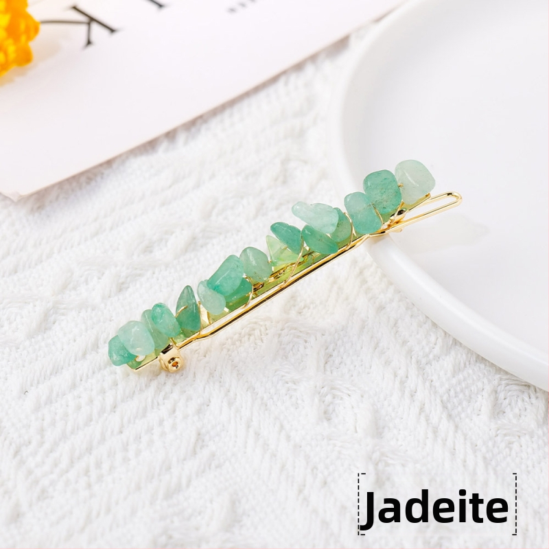 Ametista kristāla ģeometriska matu spraude, Runyangshi, mūsdienīgs minimālisma stils, iepakojums PP maisiņā