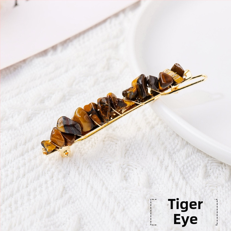 Ametista kristāla ģeometriska matu spraude, Runyangshi, mūsdienīgs minimālisma stils, iepakojums PP maisiņā