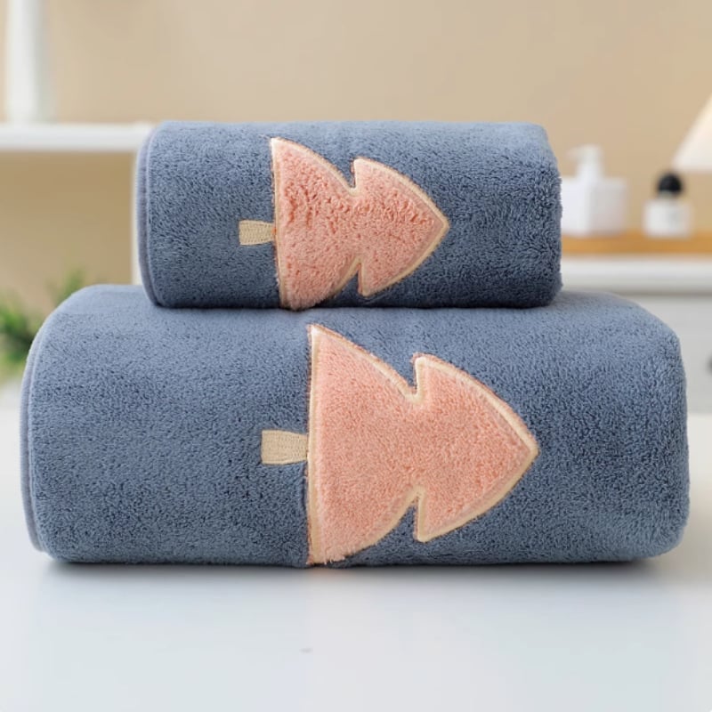 Cleansing Coral Velvet set ručnika: za tijelo i lice, 4 komada, 150D vlakno, prošiveno i obrubljeno, svaki 80–100 g