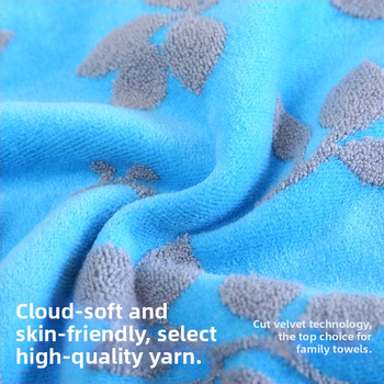 Σετ πετσετών οικιακής χρήσης από 100% βαμβάκι, Cut Velvet επεξεργασία, ελαφρώς στριμμένη ίνα, σειρά Cut Velvet Flower Branch, δυνατότητα προσαρμογής