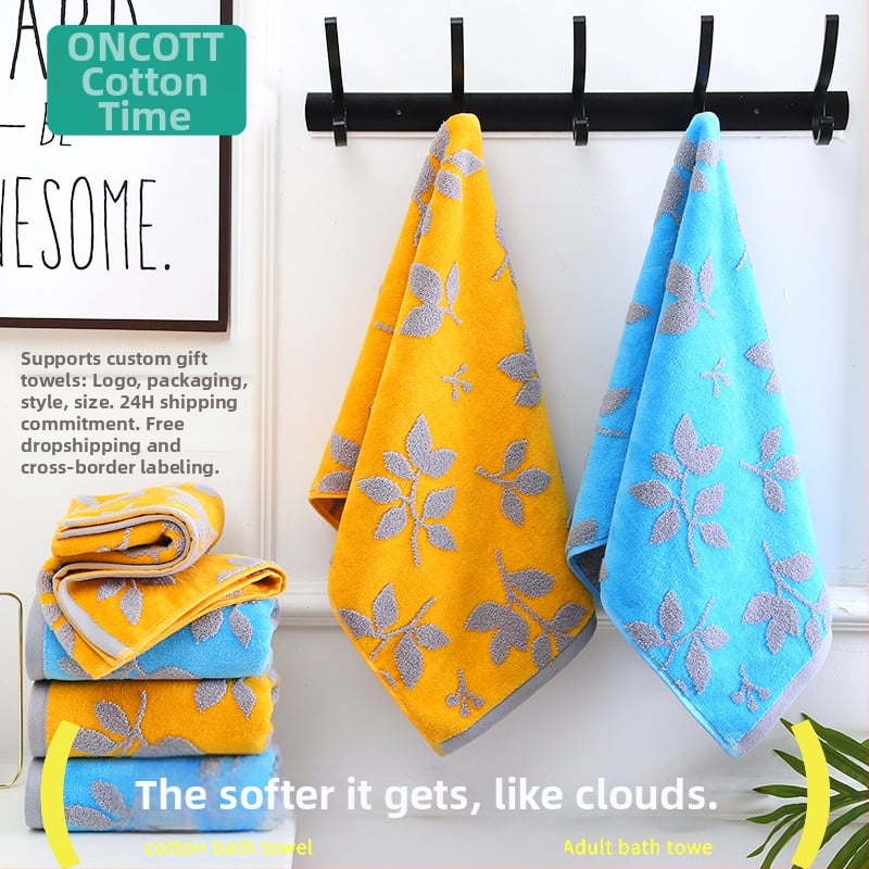 Комплект домашни кърпи от 100% памук, Cut Velvet обработка, слабо завита прежда, серия Cut Velvet Flower Branch, персонализация налична