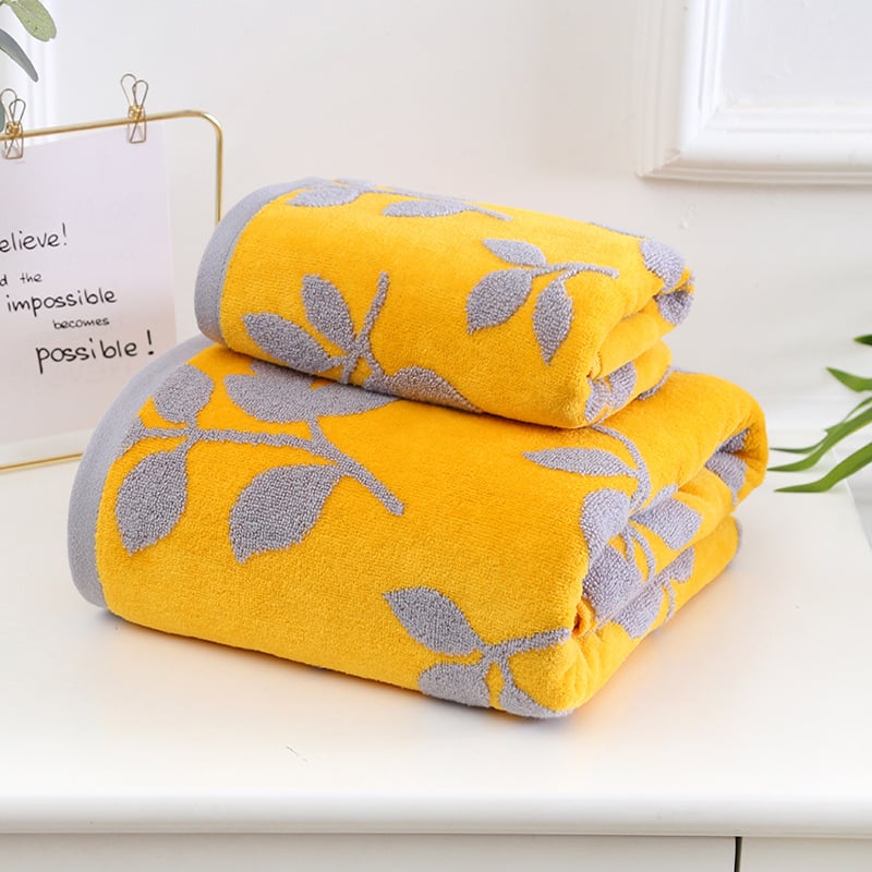 Σετ πετσετών οικιακής χρήσης από 100% βαμβάκι, Cut Velvet επεξεργασία, ελαφρώς στριμμένη ίνα, σειρά Cut Velvet Flower Branch, δυνατότητα προσαρμογής