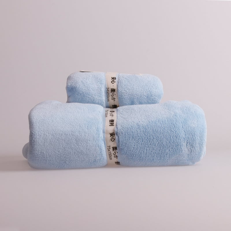 Комплект хавлии за баня от микрофибър, абсорбиращ, плоско тъкане, тегло 140–170 g, прежда 150D