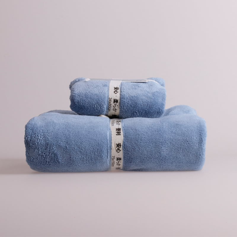 Комплект хавлии за баня от микрофибър, абсорбиращ, плоско тъкане, тегло 140–170 g, прежда 150D