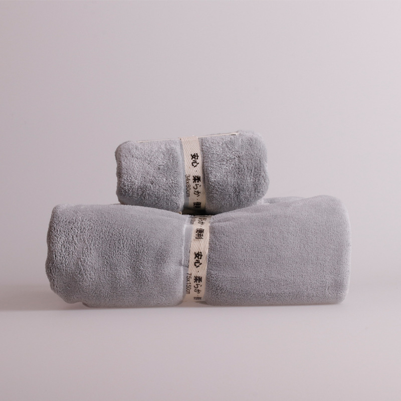 Комплект хавлии за баня от микрофибър, абсорбиращ, плоско тъкане, тегло 140–170 g, прежда 150D