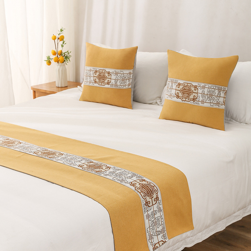 Кърпа за края на леглото с полиестер, ландшафтна бродерия, хотелски стил