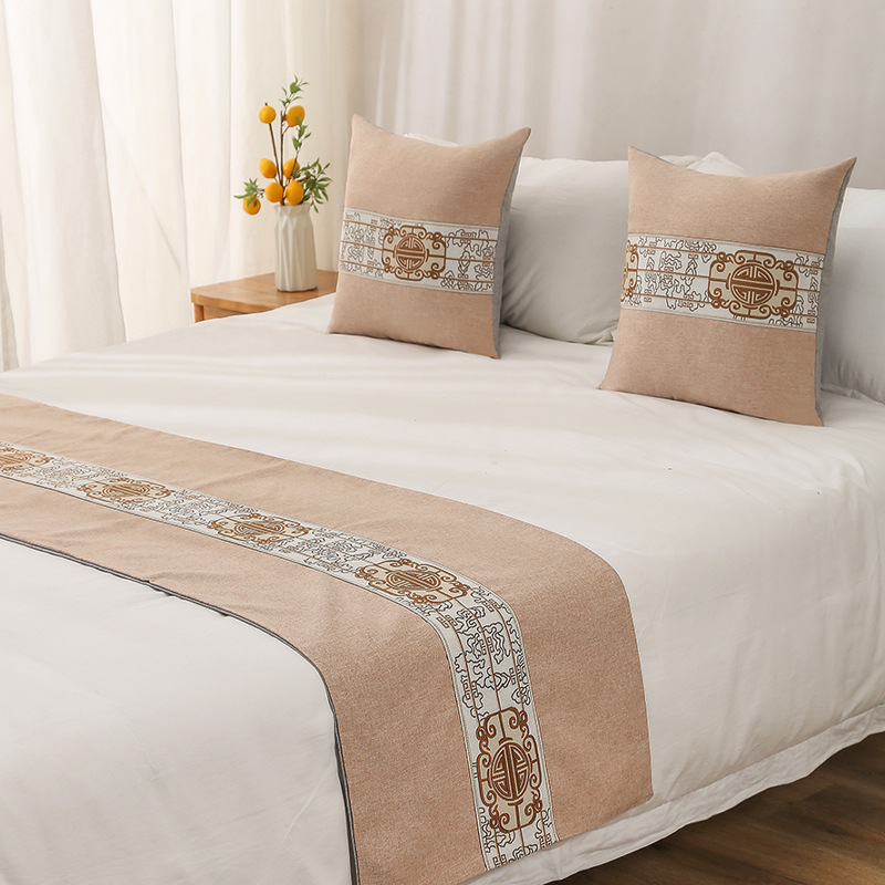 Кърпа за края на леглото с полиестер, ландшафтна бродерия, хотелски стил