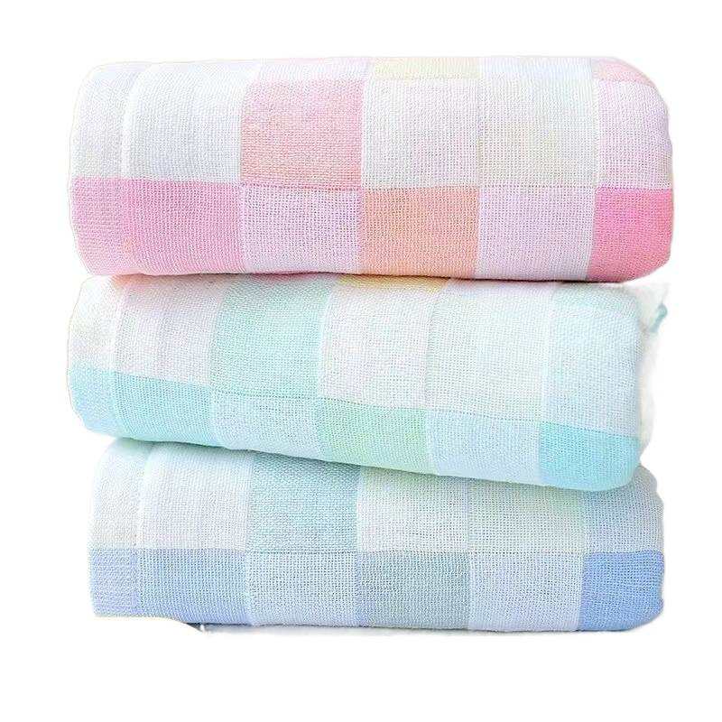 Πετσέτα γάζας προσώπου και μπάνιου, για ενήλικες και παιδιά, μαλακή και απορροφητική, 200 γρ. και άνω, 60 νημάτων