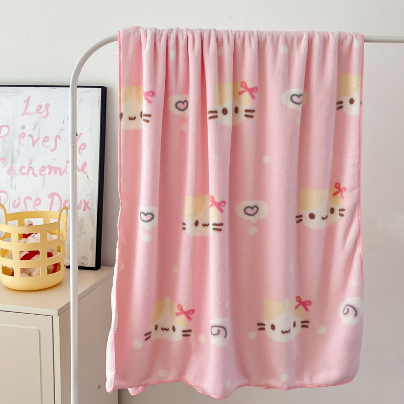 Set dviju ručnika za kupanje s motivom mačke – debeli, upijajući mikrovlakna coral velvet, brzo sušenje, bez vlakana, 150d vlakna