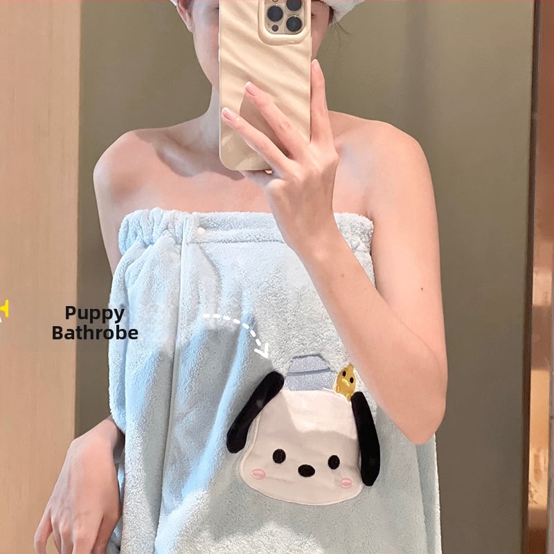 Youjiaya дамски халат за баня от коралов флийс, абсорбиращ и бързосъхнещ, полиестер 100%, серия Принцеса