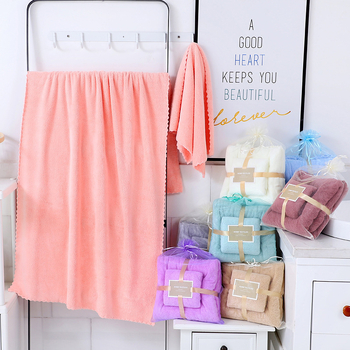 Комплект хавлии за баня от коралов флис, 100–120 г/м2, прежда 120d, хеминг, персонализиране