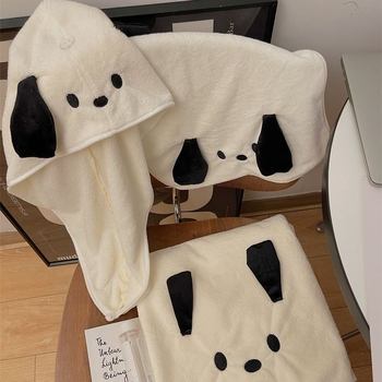 Комплект три кърпи за баня с коралов флис, 450 г и повече, абсорбиращ, включена шапка за сушене на коса