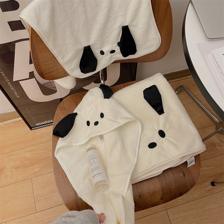 Комплект три кърпи за баня с коралов флис, 450 г и повече, абсорбиращ, включена шапка за сушене на коса