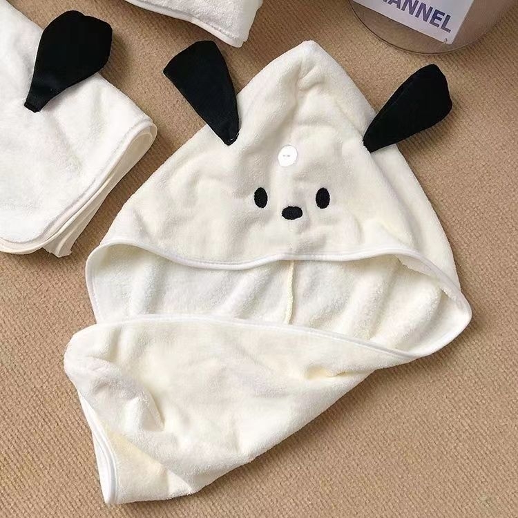 Комплект три кърпи за баня с коралов флис, 450 г и повече, абсорбиращ, включена шапка за сушене на коса