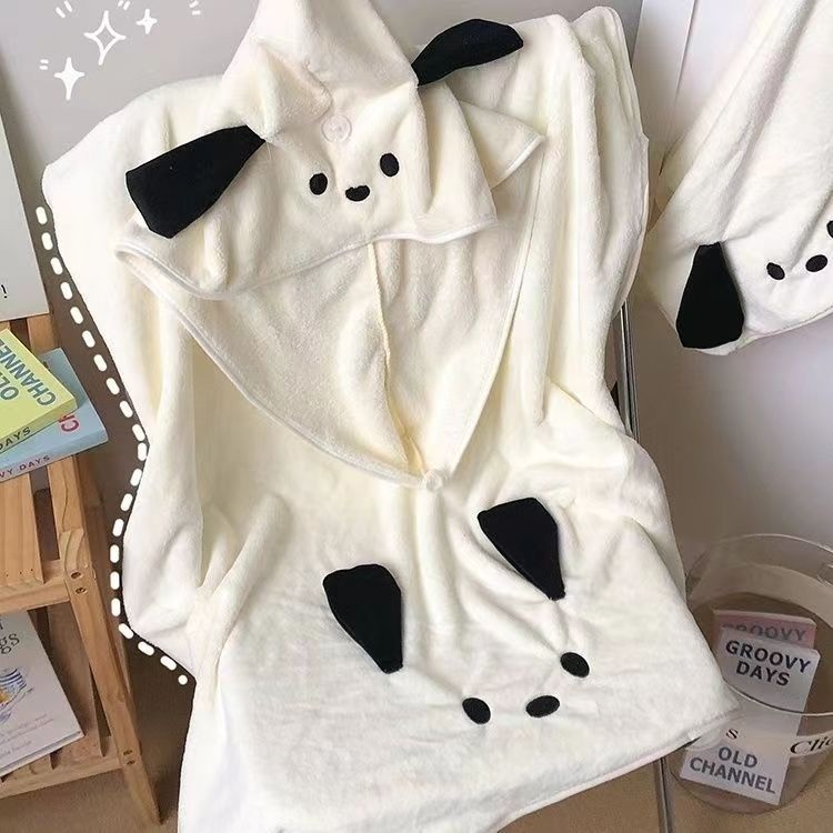 Комплект три кърпи за баня с коралов флис, 450 г и повече, абсорбиращ, включена шапка за сушене на коса