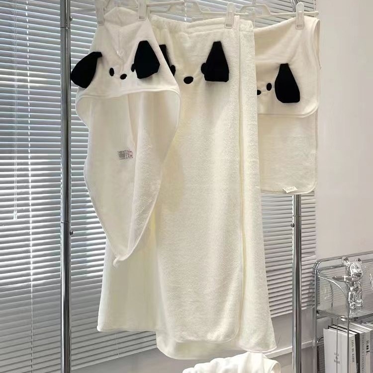 Комплект три кърпи за баня с коралов флис, 450 г и повече, абсорбиращ, включена шапка за сушене на коса