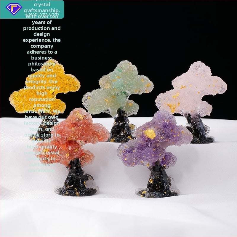 Krištāla priedes koka rotājums – mūsdienīgs stils, materiāls: kristāls