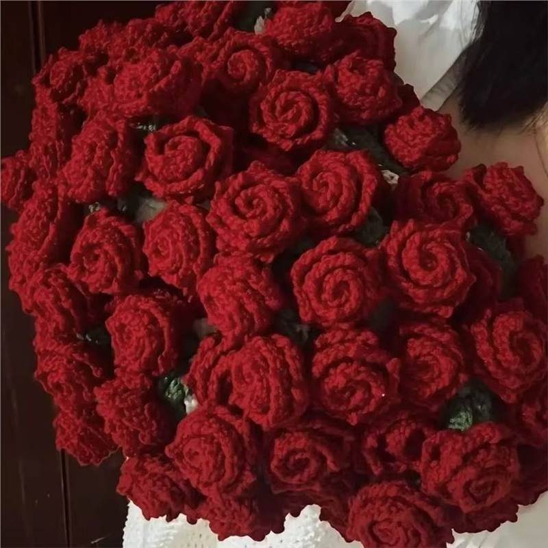 Kézzel kötött virágcsokor motívumú takaró - pamut; csíkos mintázat; fényűző stílus; tavasz és ősz (Pamut; 300 g alatt; Csíkos mintázat; Tavasz és ősz)