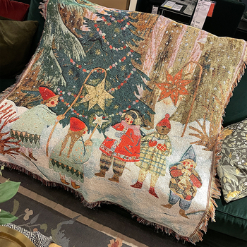 Диванско одеяло с американски ретро карикатурен дизайн, памук, тегло 1000–1499 г, за всички сезони, премиум клас