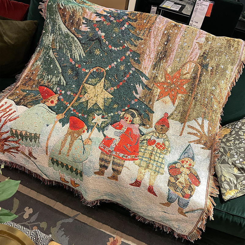 Диванско одеяло с американски ретро карикатурен дизайн, памук, тегло 1000–1499 г, за всички сезони, премиум клас