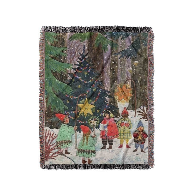 Диванско одеяло с американски ретро карикатурен дизайн, памук, тегло 1000–1499 г, за всички сезони, премиум клас