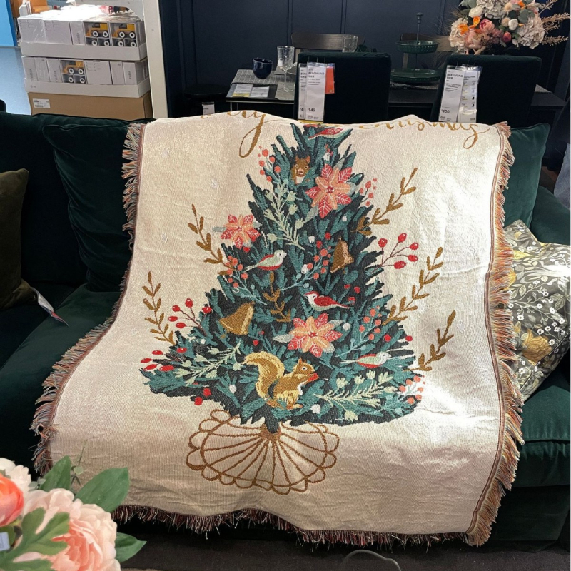 Диванско одеяло с американски ретро карикатурен дизайн, памук, тегло 1000–1499 г, за всички сезони, премиум клас