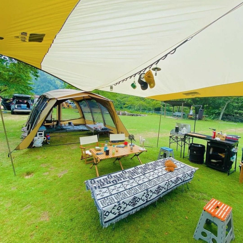 Кемпинг одеяло с геометричен узор (полиестер; 1000–1499 г; Peel Forest; пролет и есен)