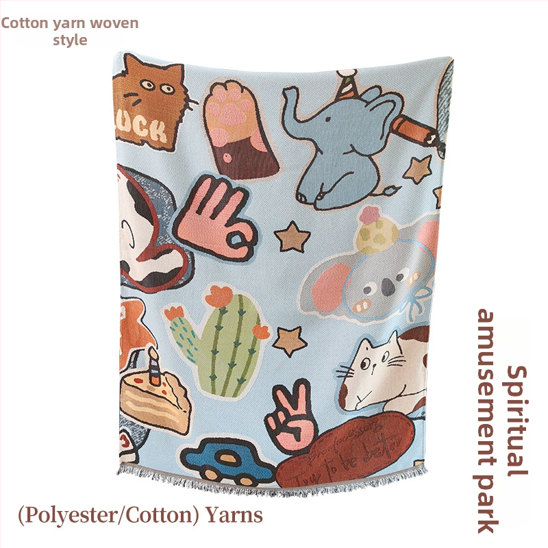 Гоблен за стена и шал за дивана — полиестер, машинно тъкана, основен състав 71–80% полиестер, вторичен 20%, модел карикатура/аниме