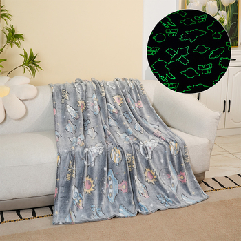 Детско одеяло от френски велур с карикатурен дизайн, тегло под 300 г, персонализирана обработка